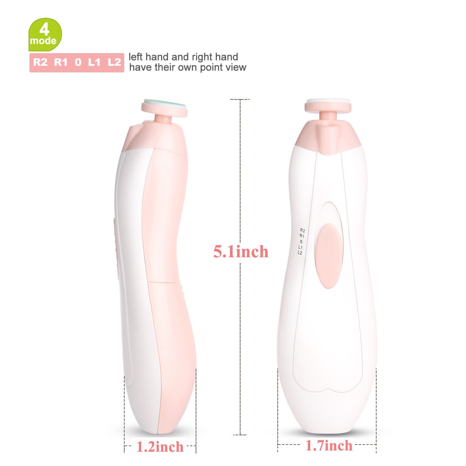 WADEO Tagliaunghie Neonati Elettrico, Lima Unghie Neonato Batteria Operato, Nail Trimmer per Bambini con LED Frontale & Silenzioso, Strumenti Sicuri per Cura Unghie Neonati