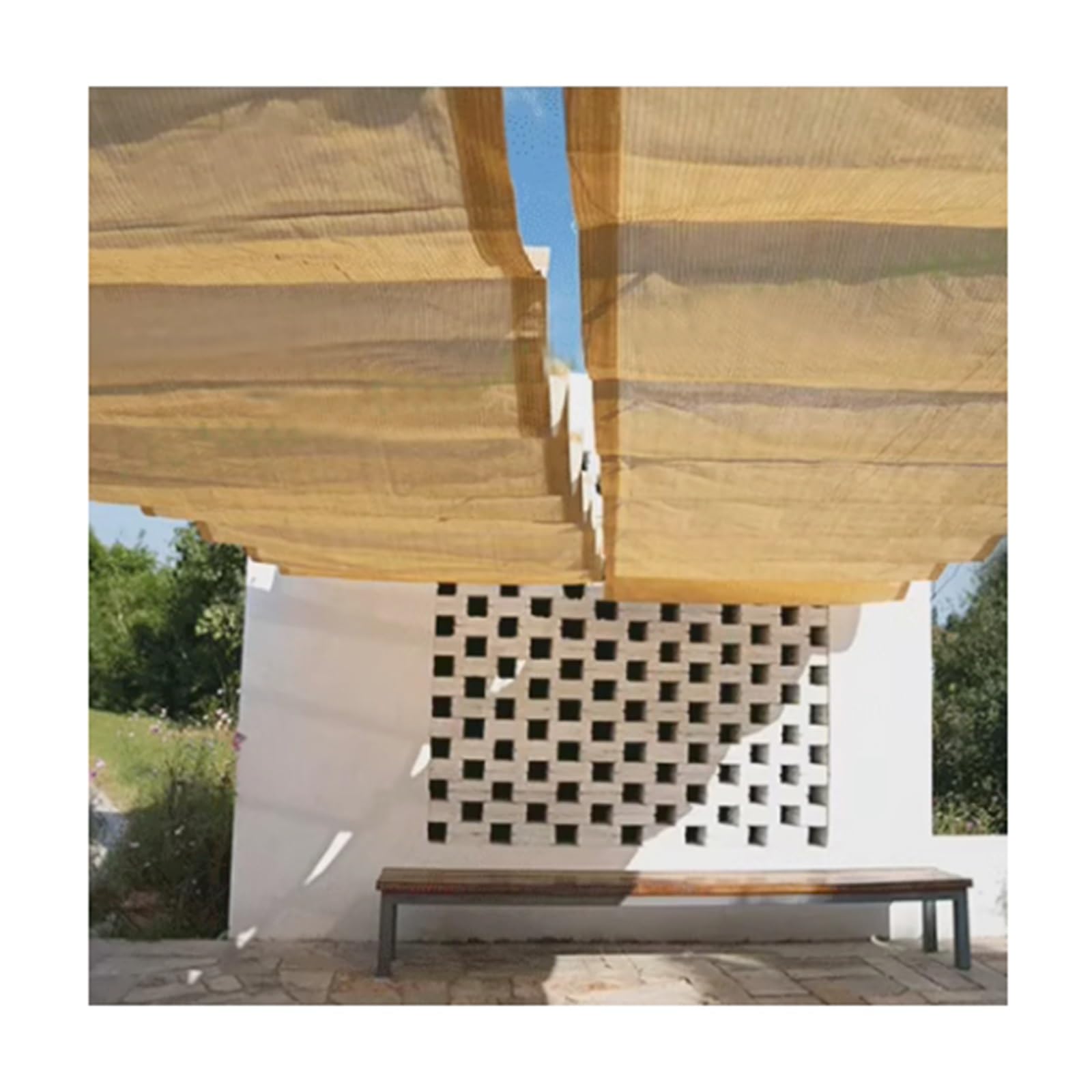 Pergola rétractable anti-UV pour ombrage extérieur repas de famille et détente au jardin