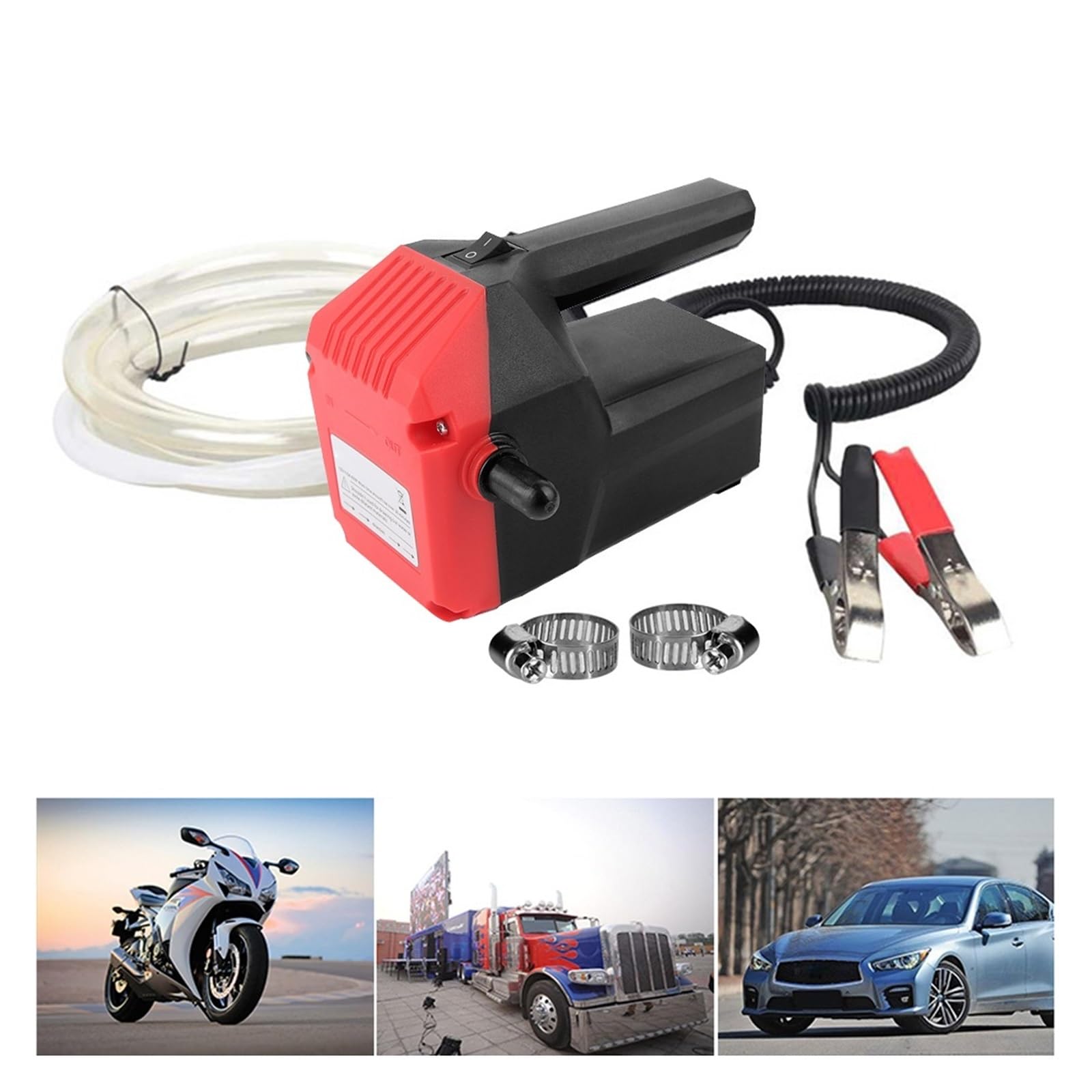 Kraftstofftransfer-Saugpumpe + Tuber Mini-Automotorölpumpe Elektrische Öl-Diesel-Flüssigkeitssumpf-Extraktor 12V 24V Scavenge Exchange Effizientes Betanken