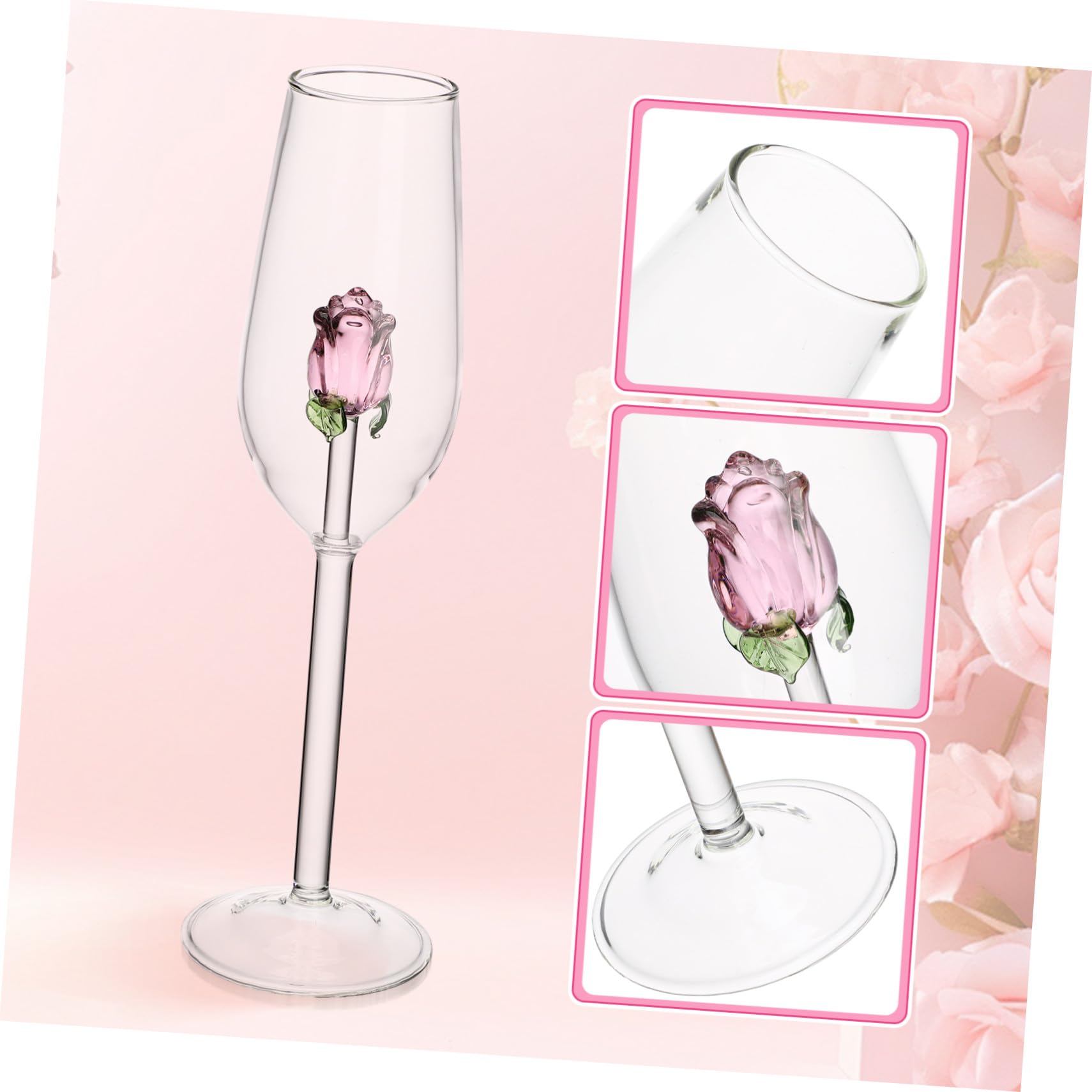 DOITOOL 4 Stück Transparentes Europäisches Kristallglas Weinglas Roter Feiner Wein Eleganter Glasbecher für Zuhause Bar und Besondere Anlässe