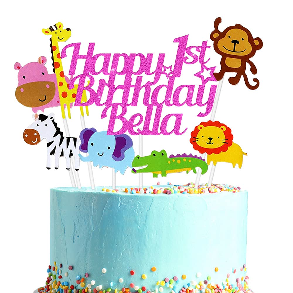 Buy EDSG Personalised Birthday Cake Topper 8 Animal Cake Topper Jungle