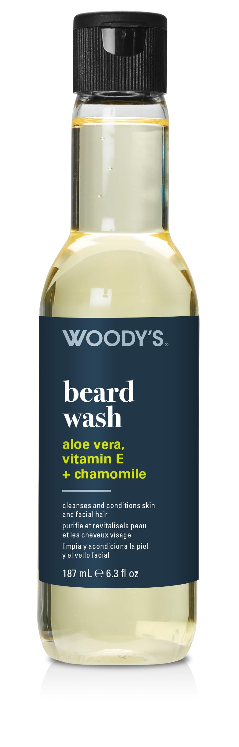 Woody's Beard Wash – Gentle Daily Beard Cleanser & Softener, Hydrates Facial Hair, Infused with Aloe Vera & Vitamin E, 6.3 oz