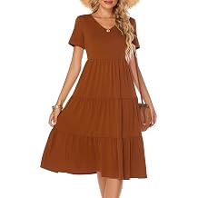 Berydress Womens Casual Summer Tiered Midi Dress 2026 V Neck Boho Sundress