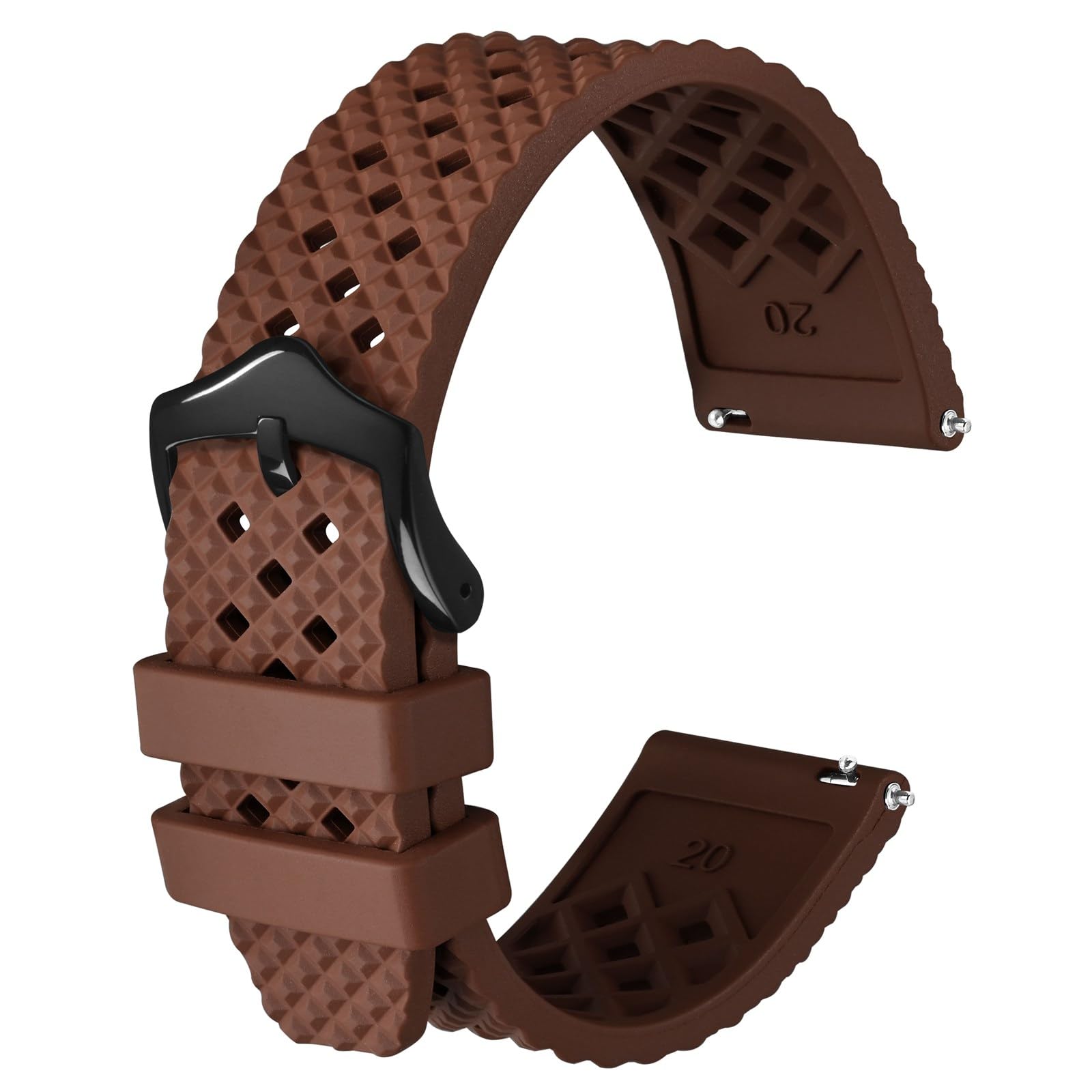 Anbeer Silikon Uhrenarmbänder, Fluorkautschuk Uhrenarmbänder 18mm 20mm 22mm,Schnellverschluss Ersatzarmband für Herren