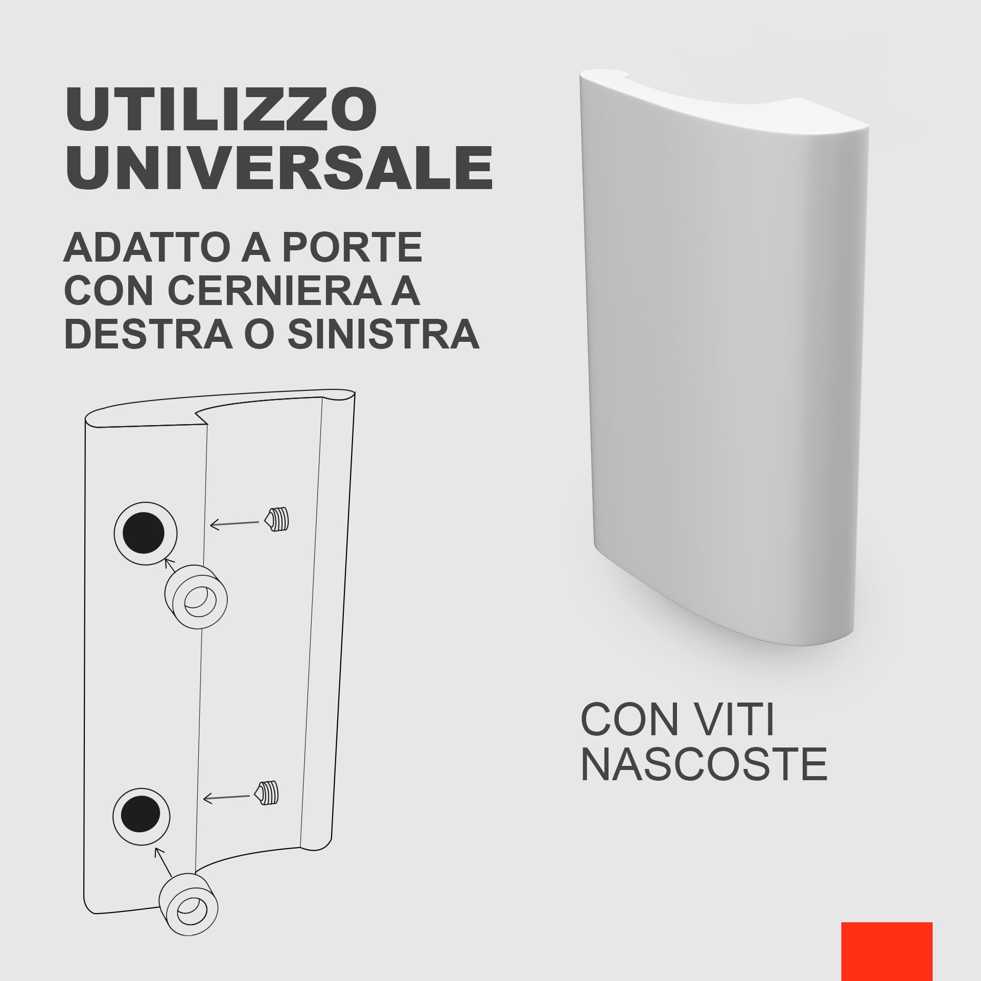 LouMaxx Maniglia per porta balcone esterna – Robusto maniglione per terrazza in alluminio - Maniglione per porta resistente agli agenti atmosferici e durevole, verniciato a polvere in bianco, con