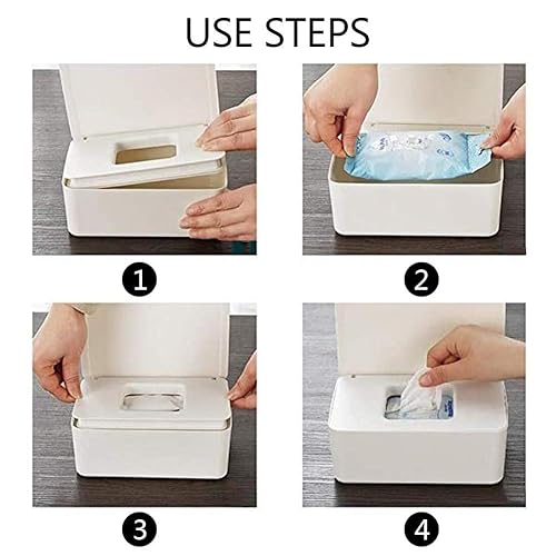 Miniatura 4 de Onebycitess Dispensador de toallitas para bebé, soporte para toallitas para bebés, mantiene los pañales frescos, antideslizante, diseño de sello de