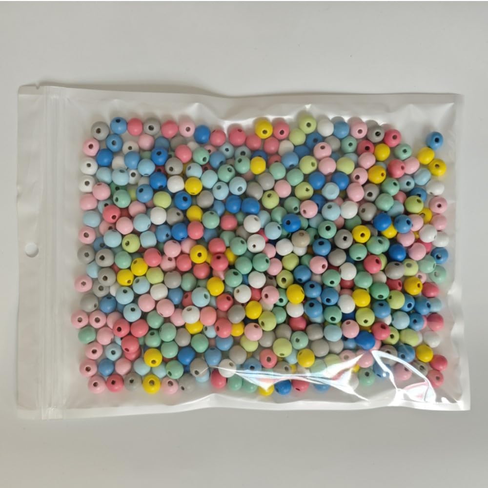 Lot De 1000 Perles Rondes En Bois Colorées à Enfiler - Perles Intermédiaires - Pour Bricolage, Artisanat, Fabrication De Bijoux, Bracelets, Colliers, Verts, 7 X 8 Mm (ouverture 2-3 Mm