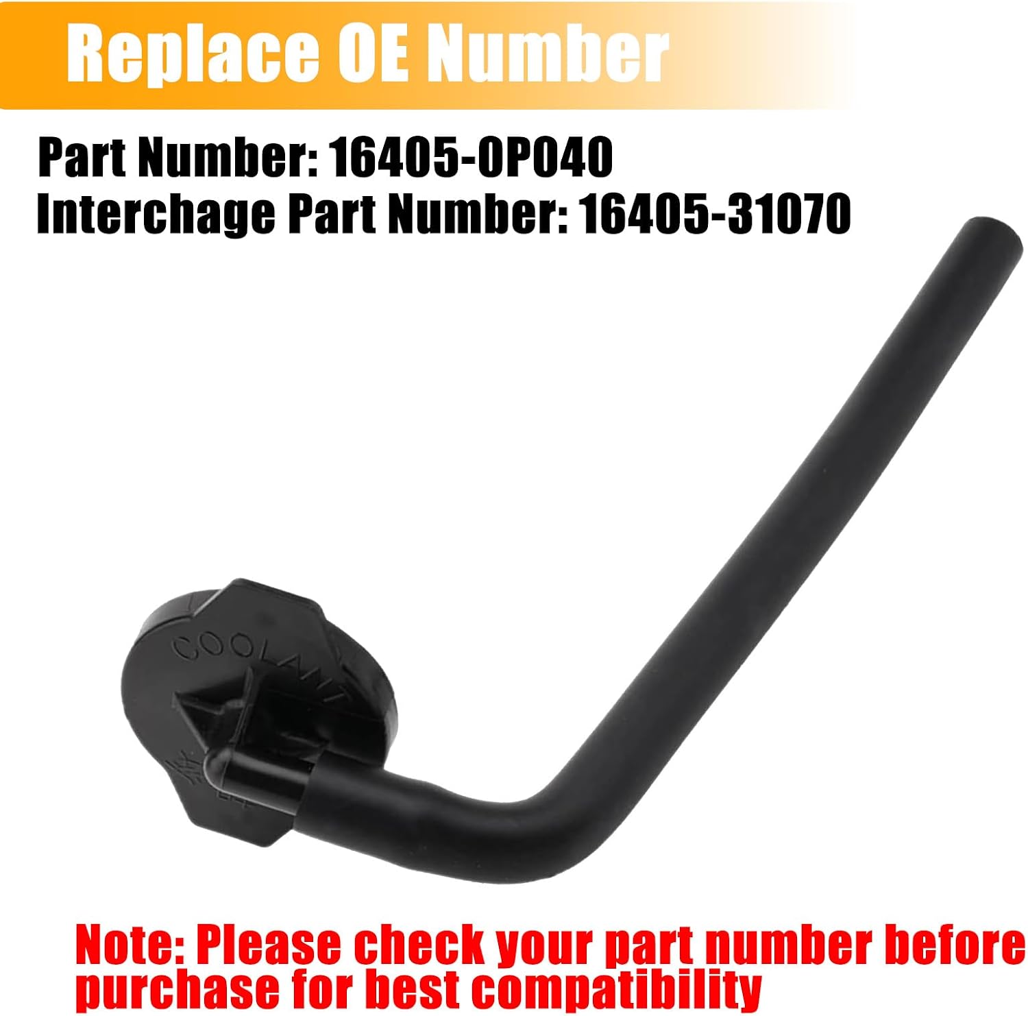 16405-0P040 Coolant Reservoir Cap, OE Replacement Compatible with Sienna 2011-2020, Lexus RX350/RX450h 2010-2015, Replaces 16405-31070