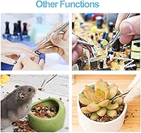 Vista 4 de Herramientas dentales - Pinzas de acero inoxidable con punta dentada curvada Pinzas multiusos para cuidado bucal familiar Limpieza dental dental