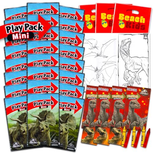 24 Cadeaux Invités Anniversaire T-Rex avec coloriages et stickers pour enfants de 3 à 5 ans