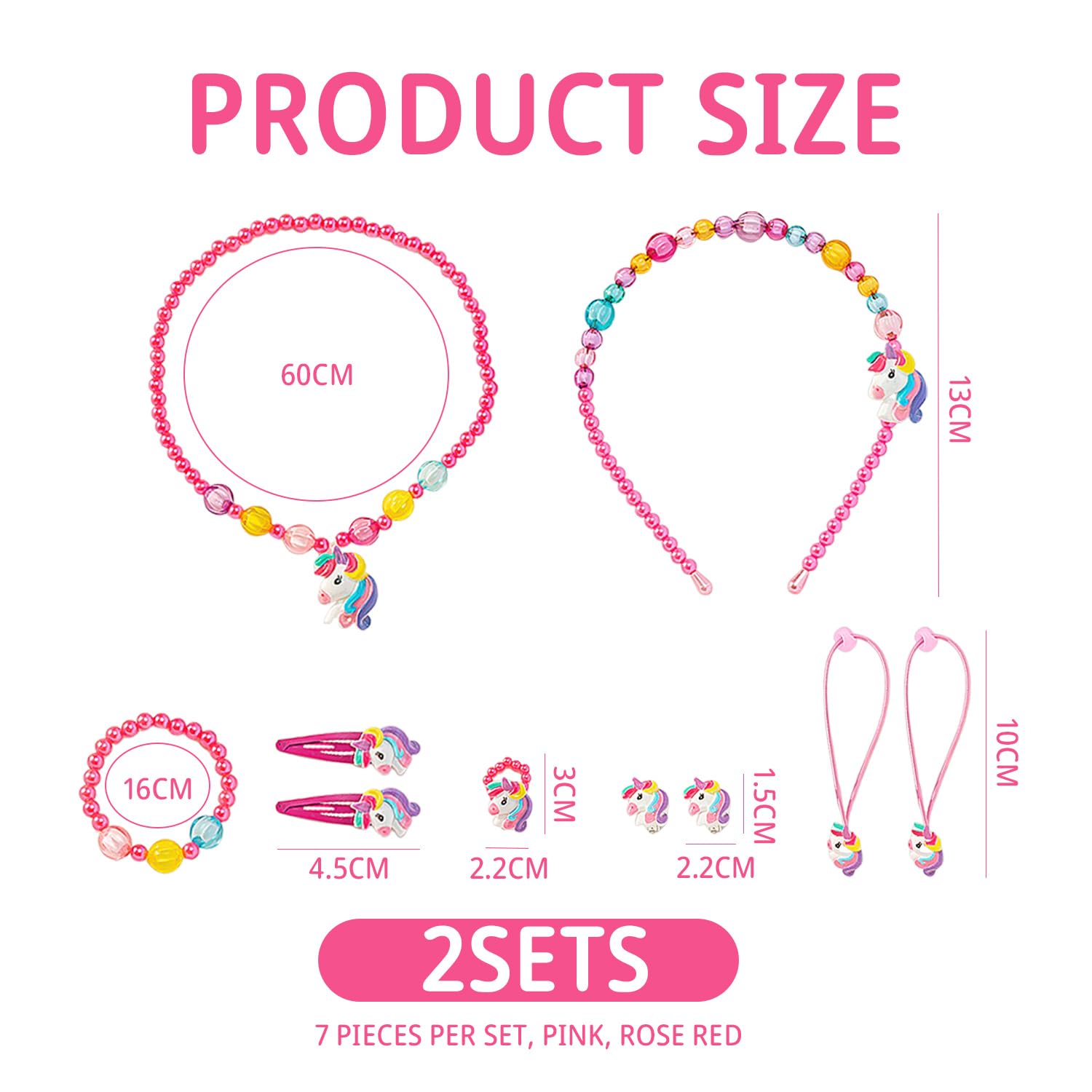 NIDHFG 2 Sets Of Children'S Jewelry Sets, Cute Cartoon Jewelry, Party Gifts, Girls' Jewelry, Girls' Dressing Supplies. - Image 2