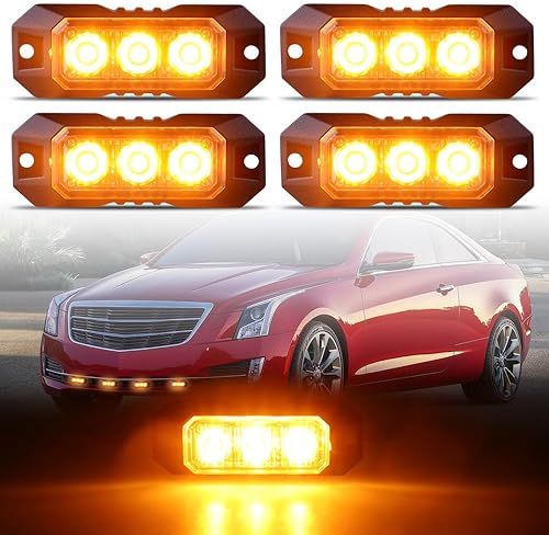 Miniatura 8 de 3 luces estroboscópicas LED intermitentes para camión, coche, vehículo, mini rejilla, cabeza de luz, luces de advertencia de peligro de emergencia