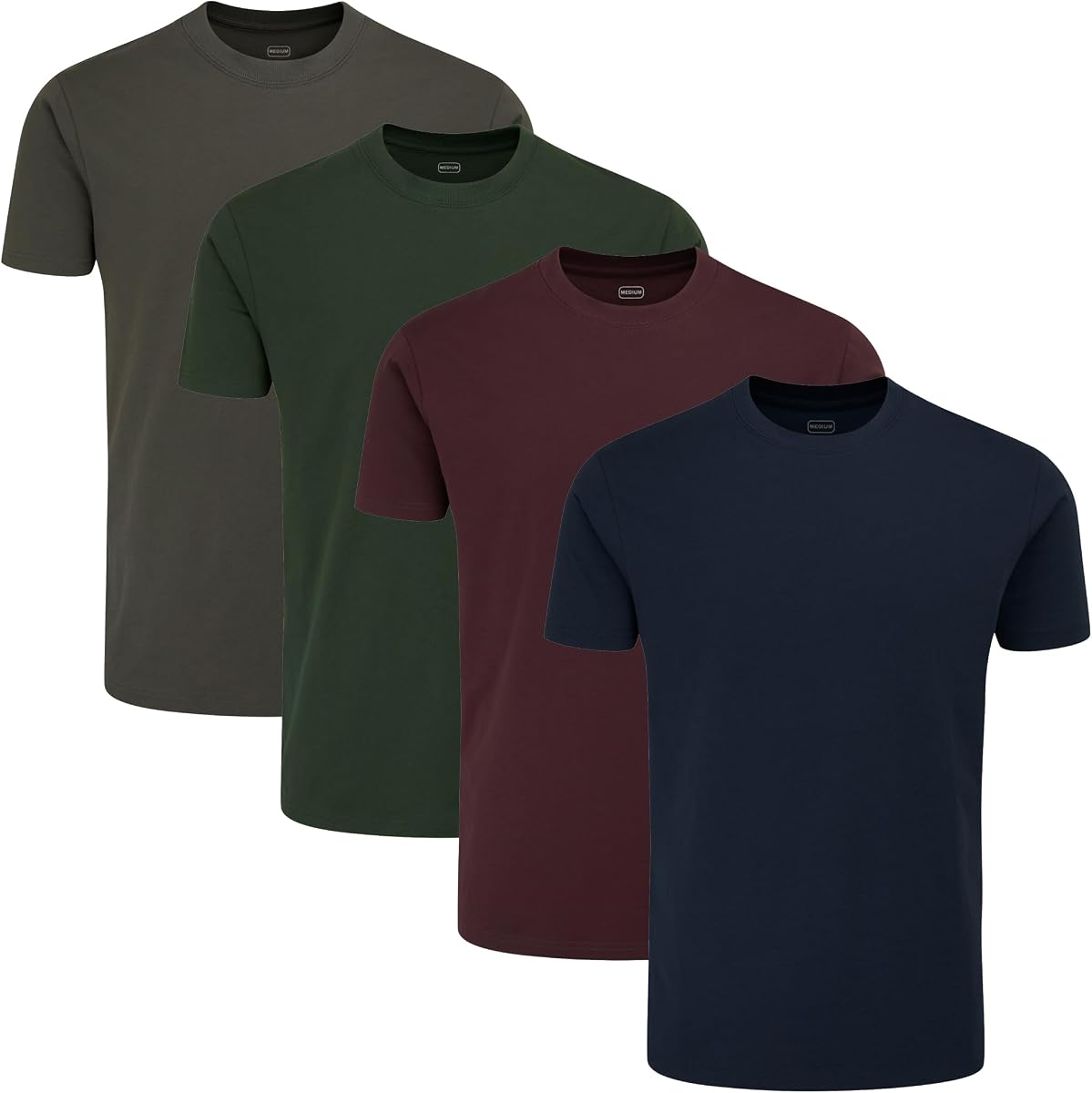 4er Packung Einfarbige T-Shirts mit Rundhalsausschnitt