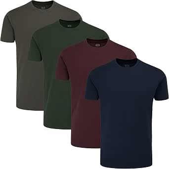 4er Packung Einfarbige T-Shirts mit Rundhalsausschnitt