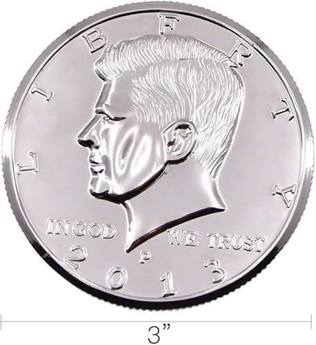 Miniatura 3 de SUMAG Moneda Jumbo de 3.0in de medio dólar Magic Tricks Moneda Aparecen Desaparecer Magia Primer Plano Accesorios Illusion Props Gimmick Comedy