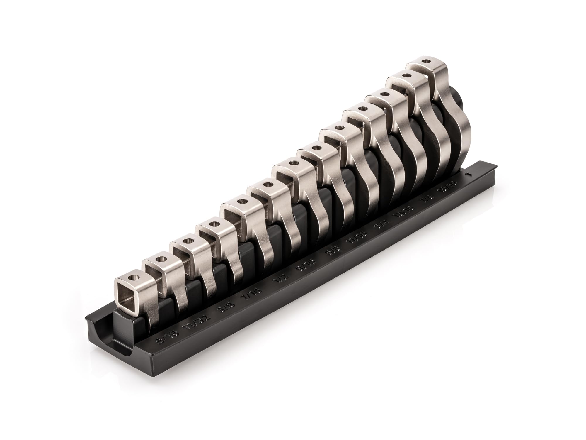 TEKTON 3/8 Inch Drive Crowfoot Wrench Set with Rack, 13-Piece (5/16-1 in.) | WCF95101 | Made in USA