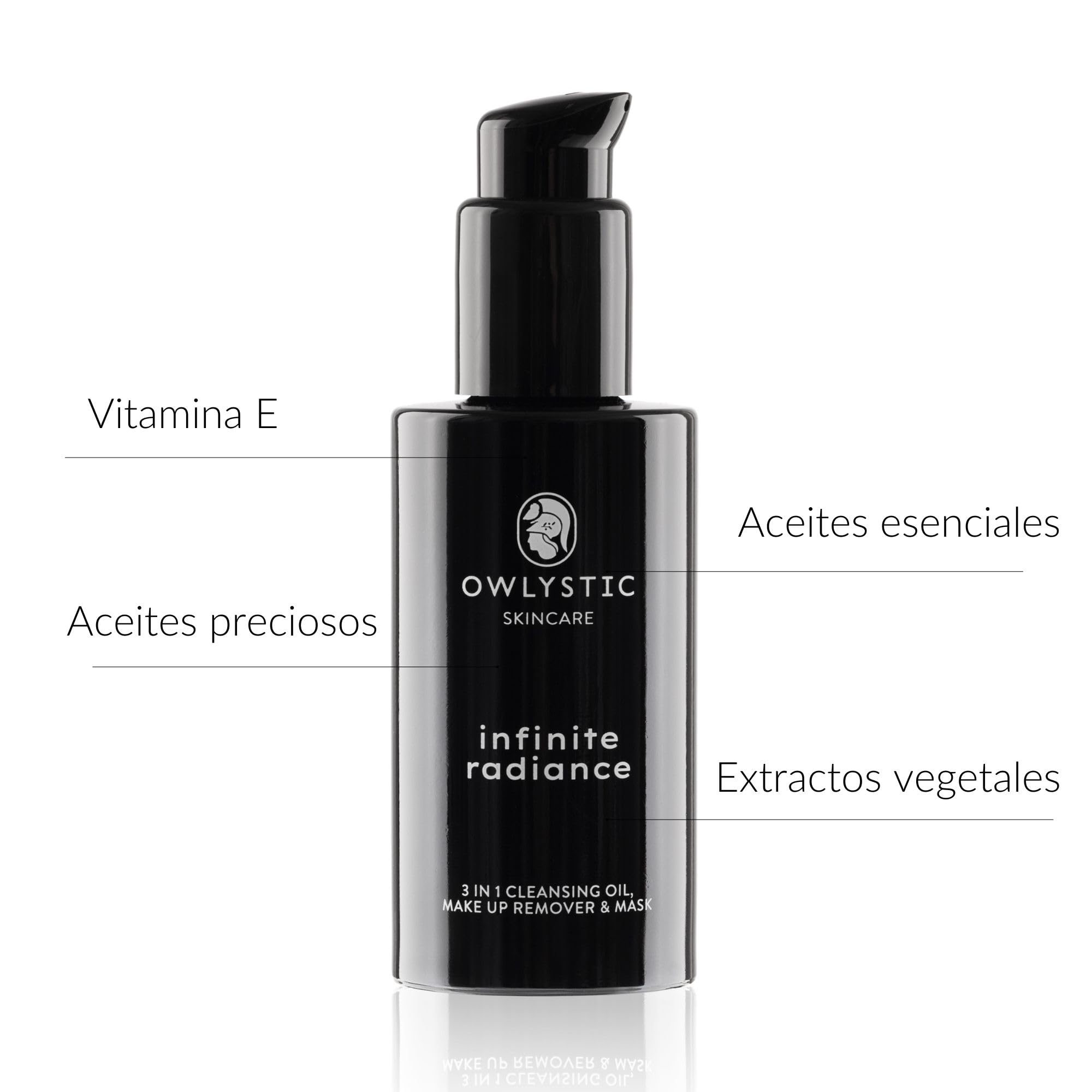 OWLYSTIC Aceite Limpiador Facial 3 en 1 - Mascarilla Limpiadora Desmaquillante - BIO Vegano 100% MADE IN ITALY - Aceite Desmaquillante Facial Delicado para Limpieza Profunda - Todo Tipo de Piel 150ml