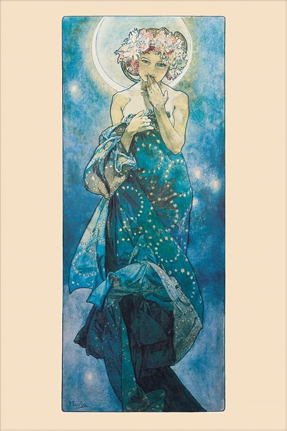 1art1 Alphonse Mucha Poster The Moon, 1902 Affisch Print Plakkaat 91x61 cm : Alphonse Mucha