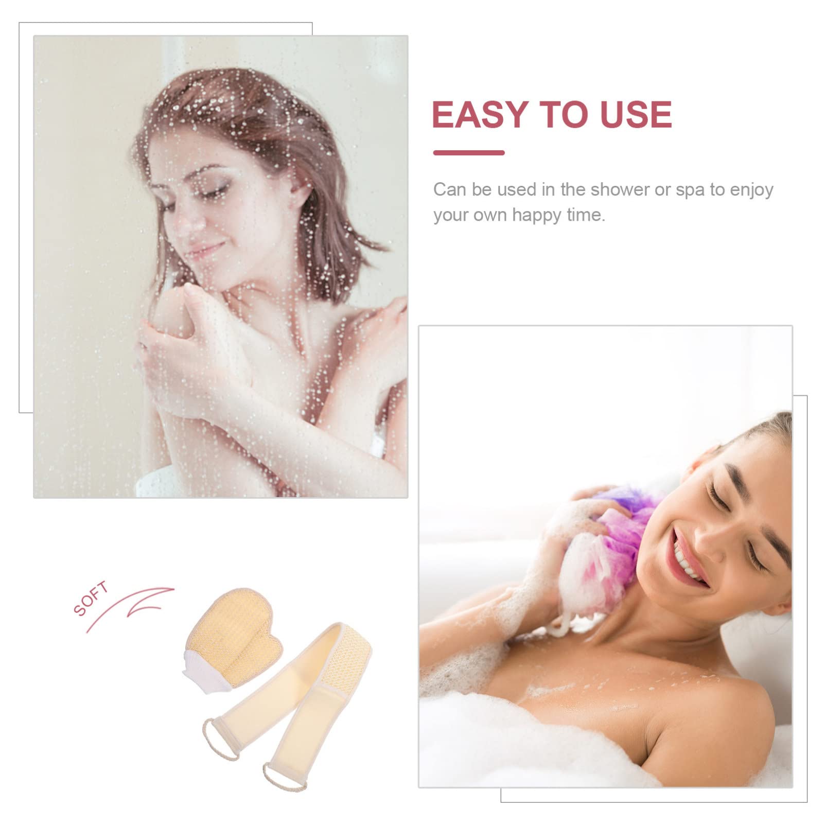 minkissy Juego de 4 toallas de baño para el cuerpo, esponja de belleza, esponja de baño, esponja de baño, esponja de baño, esponja de baño, guante de lufa, toallas de lufa natural, esponjas de cepillo
