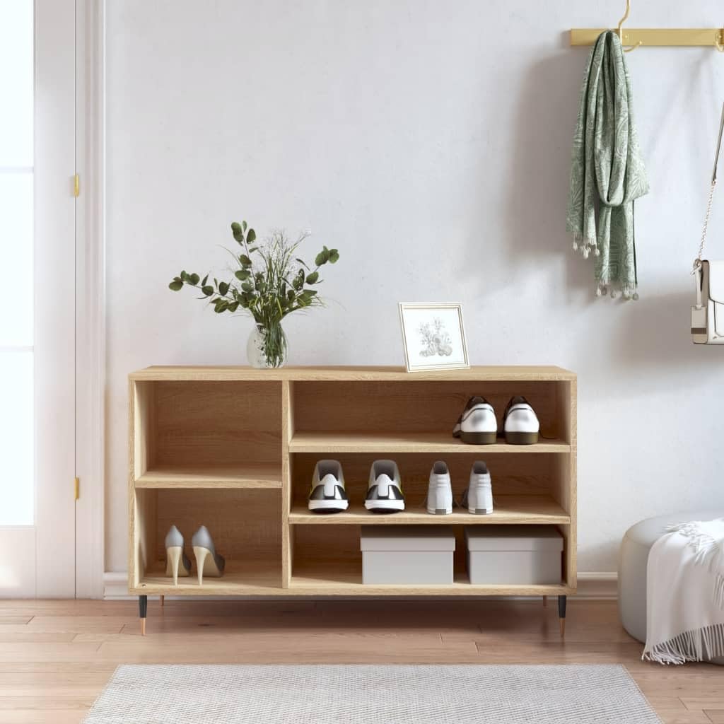 Placard de rangement pour chaussures en bois d'ingénierie chêne Sonoma au design contemporain