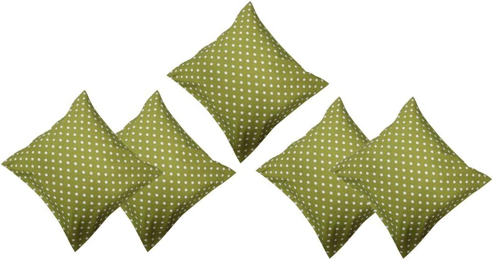 Adt Saral100% Cotton Decorative Cushion Covers (Set of 5 with Zip) 16 x 16 inch / 40 x 40 cm