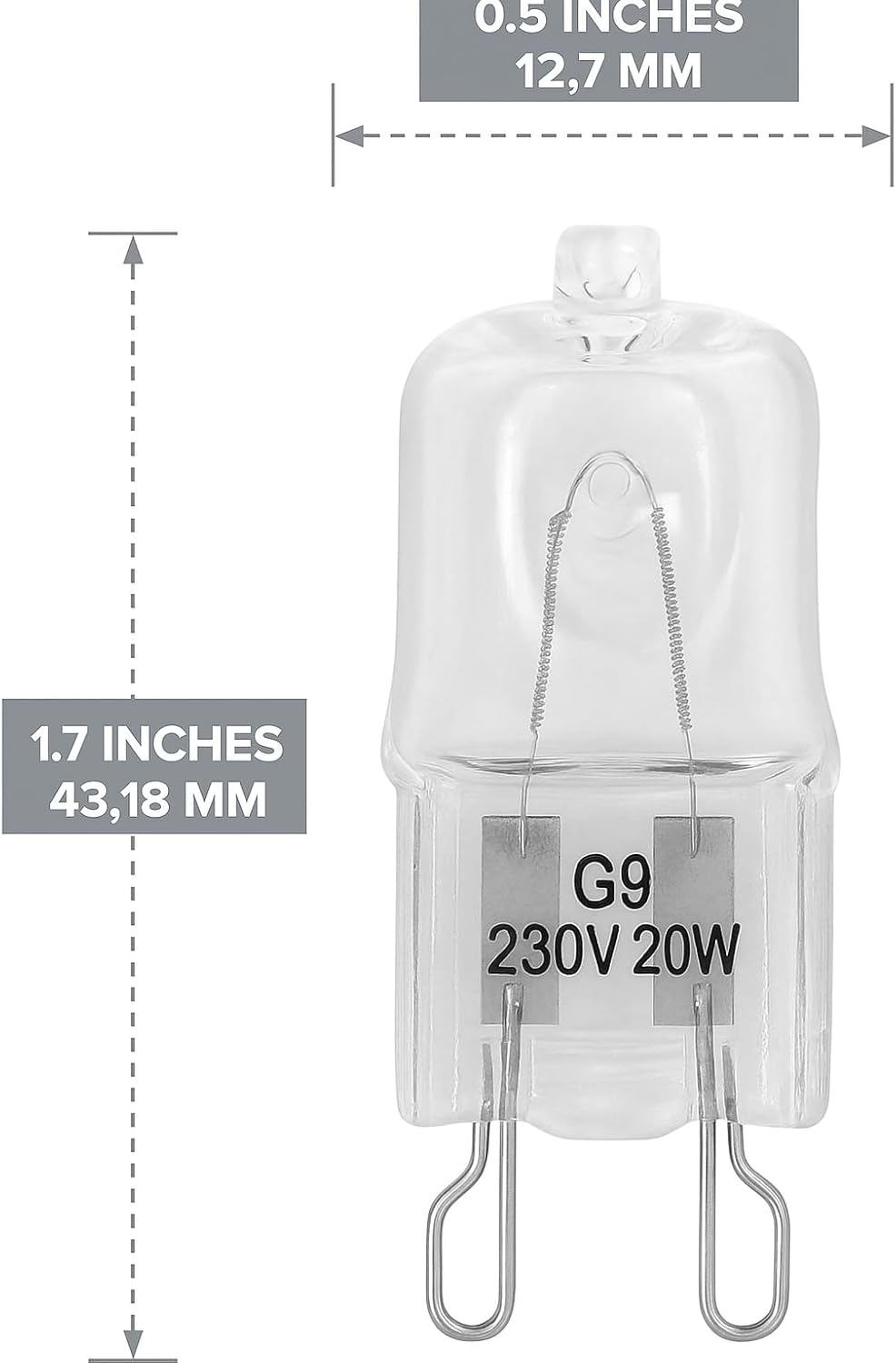 12Vmonster 10 Pack Crystal Clear Lense Q20/G9/CL/120V G9 JCD 20 Watt 120 Volt T4 JD Type Halogen House Hold Light Bulb Hanging Pendant Accent Type Spot Down Lamp Chandelier Sconce Fixture Lighting