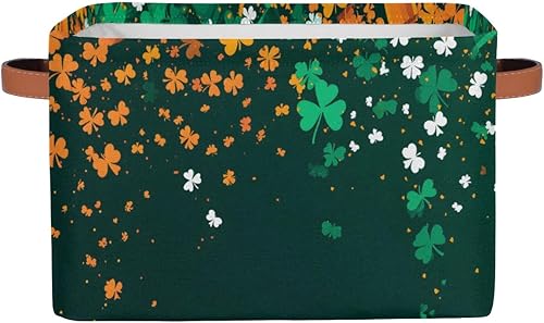 Vista 156 de Cestas de almacenamiento con asas, cubo de almacenamiento rectangular de tela rectangular plegable de juguetes para armario, estantes, lavandería, C