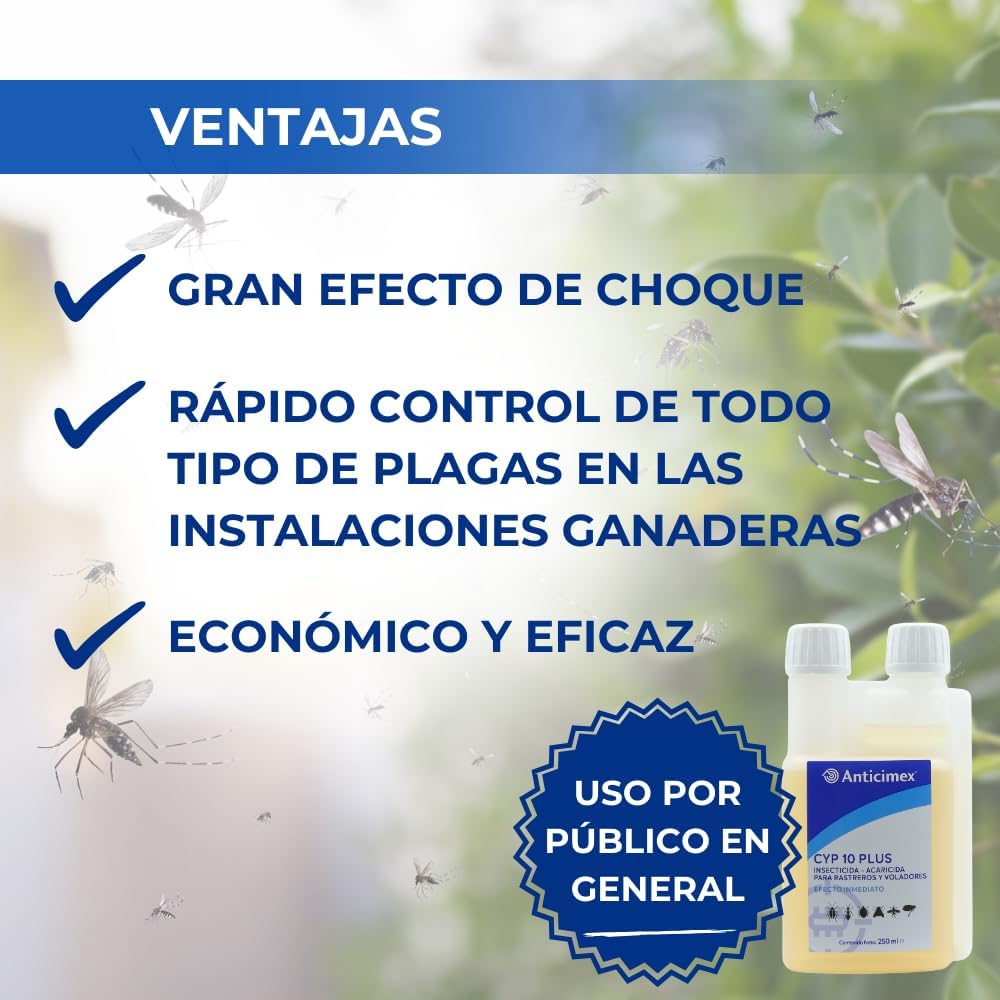 Anticimex | Pack CIPERGEN y GERMIOL | Insecticida Profesional Interior y Exterior | Concentrado con Cipermetrina y Bomba Descarga Total | Elimina Mosquitos, Cucarachas, Chinches y Más
