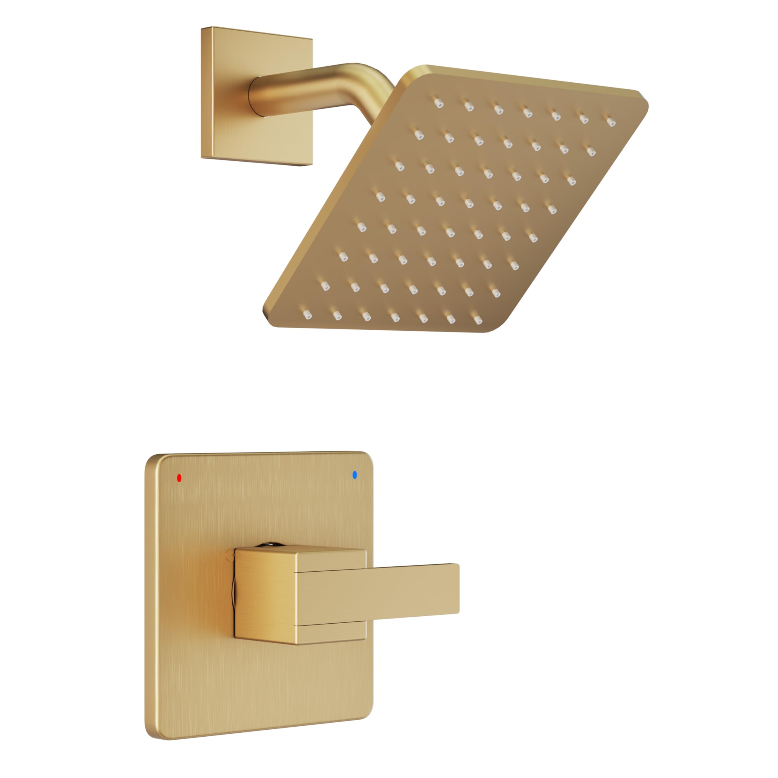 Photo 1 of HomGoo Replacement for Delta Faucet Shower Trim Kit 14 Series, Bathroom Shower Faucet Set with 6-Inch Brushed Gold Shower Head?Valve/Cartridge Not Included?