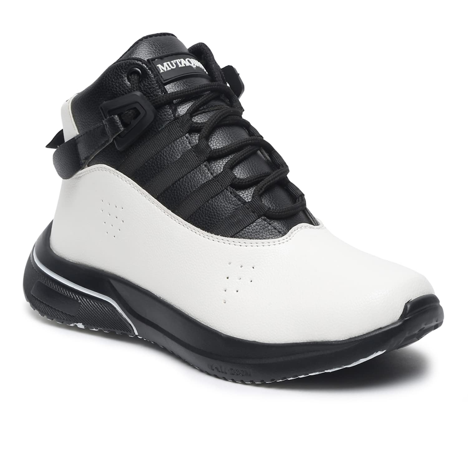 See full amazon price history chart for MUTAQINOTI Mens Sneaker Casual Style High Top Vegan Leather Shoes for Boys Ideal for Running Walking College Dancing (Snow White) (Size- 8 UK) (SNKSWWH) MUTAQINOTI Mens Sneaker Casual Style High Top Vegan Leather Shoes for Boys Ideal for Running Walking College Dancing (Snow White) (Size- 8 UK) (SNKSWWH) (B0BZCQWVJS) Amazon Price History, Amazon Price Tracker