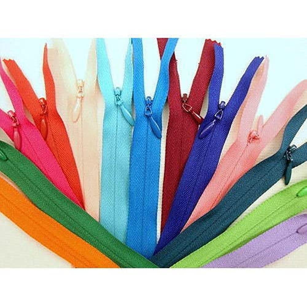 小物 Sqkh On Blow 42cm Multi-Colored Nylon Invisible Zippers Closed End DIY