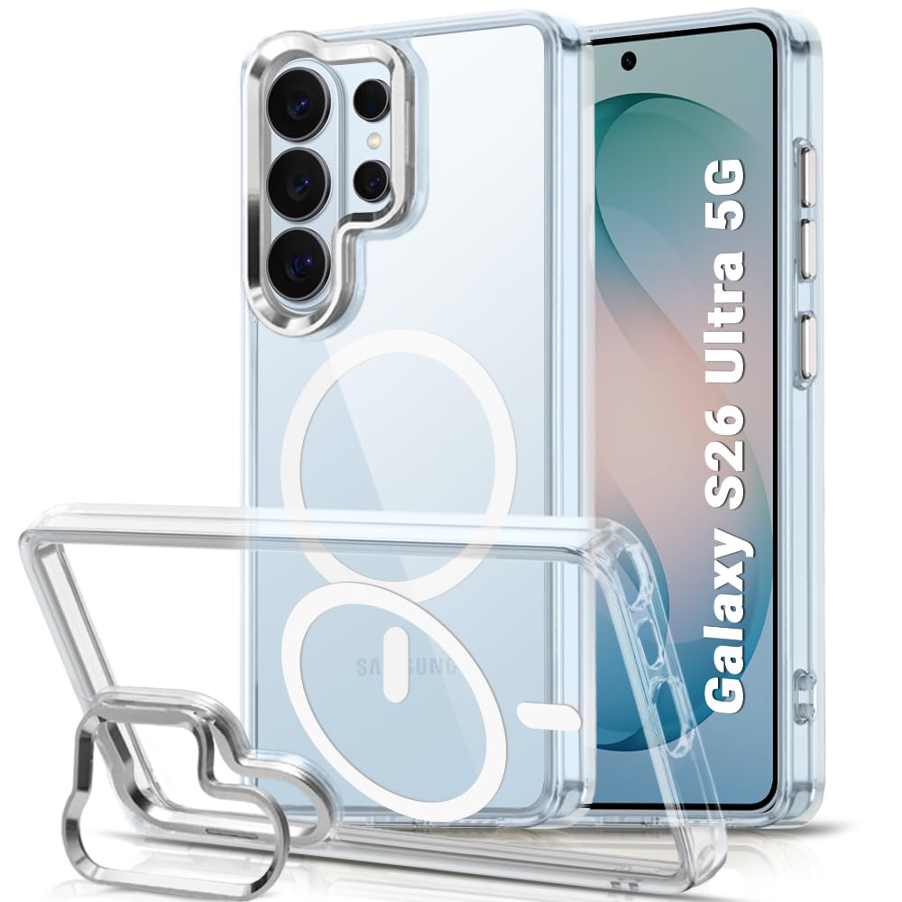TheGiftKart Hybrid Back Cover Case for Samsung Galaxy S2VI (2026) Ultra 5G | Built-in Stand | Shockproof Hard Back Cover Case (PC & TPU, Clear Back, MagSafe Compatible, Transparent Sides)-image-28