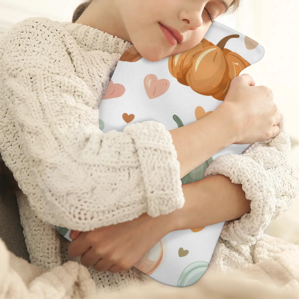 Hot Water Bottle with Soft Cover,2L Colorful Pumpkin Hot Water Bag for Hot and Cold Compress, Hand Feet Warmer, Magical Pumpkin Rubber Hot or Cold Water Bottle Halloween Christmas Decorations