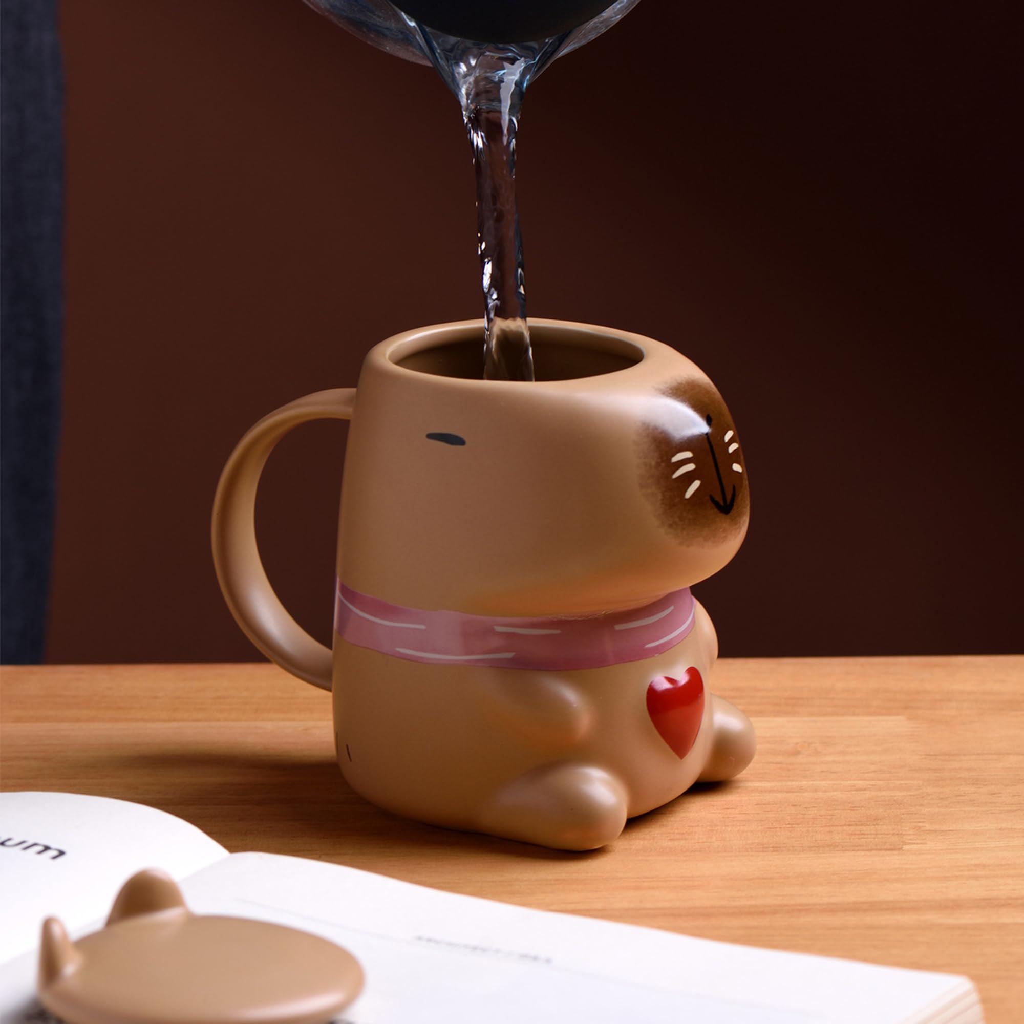 Disoza 450 ml kubek Capybara Słodkie kubki Kubek do kawy Prezent urodzinowy Kubek do herbaty z pokrywką Kubek do kawy dla dziewczyny Kobiety