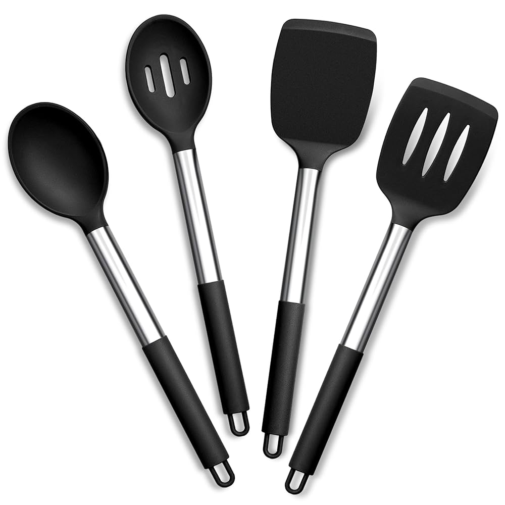 Joyfair Kitchen Utensils Set, 4 Pack Silicone Cooking Utensil Set, Non