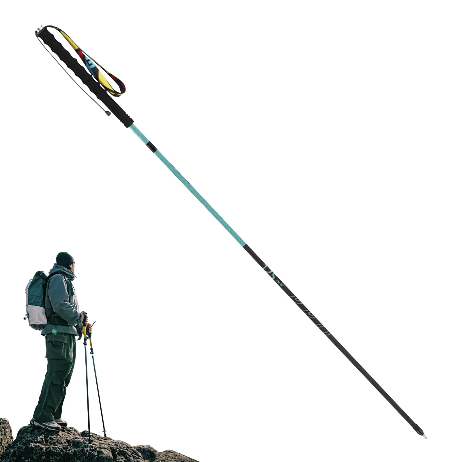 Kij Trekkingowy do Wędrówek 4-Częściowy Teleskopowy Kijek Trekkingowy