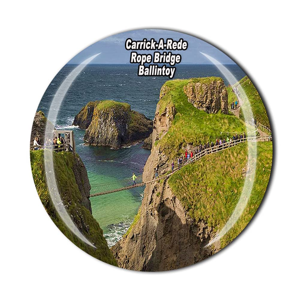 Muyu Magnet Ballintoy Northern Ireland Carrick-A-Rede Rope Bridge Fridge Magnet Souvenir Gift Magnetic Sticker