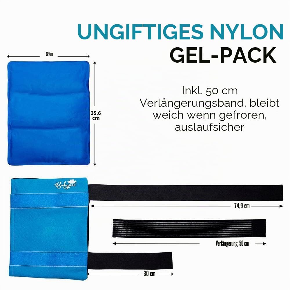 Bodyprox Flexibler großer Gel-Eisbeutel für Schultern, Arme, Rücken und Oberschenkel, Wärme- und Kältetherapiewickel
