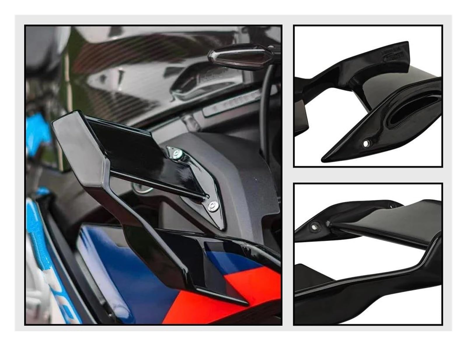 Becquet Avant Moto TBUOIUE Pour BMW S1000R & M1000R 2021-2024 | Aileron Aérodynamique ABS Noir/Blanc