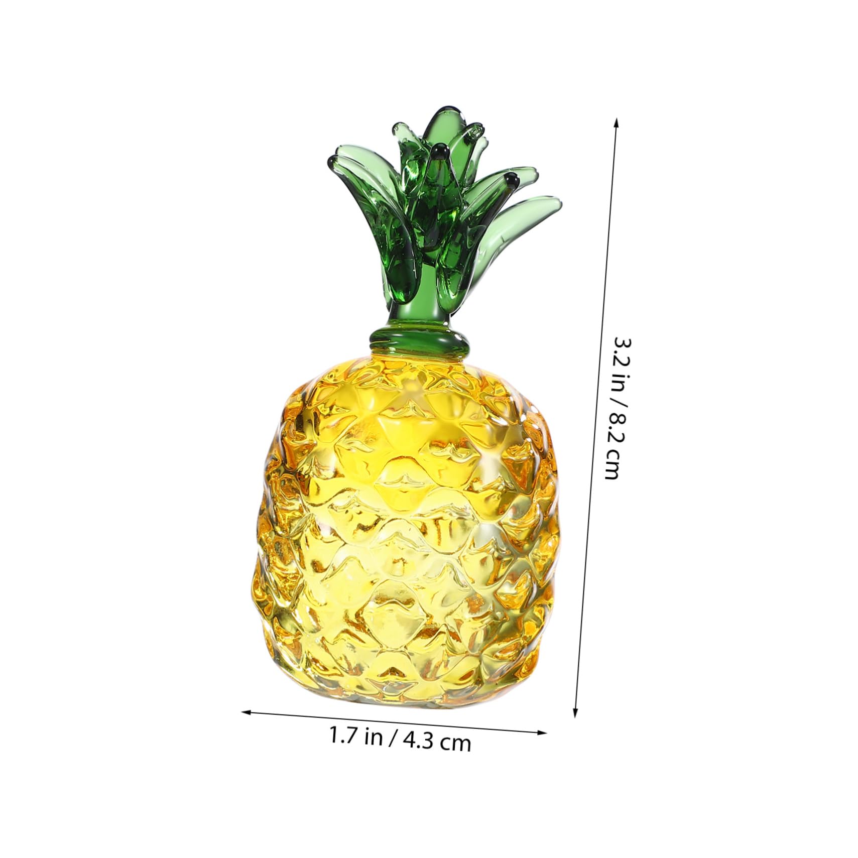 Cabilock 8 Piezas De Adornos De Cristal Decoración De Piña Estatua De Piña Frutas De Piña Falsas Fruta Simulada Decoración De Piña Pequeña Estatuilla De Fruta Decoración De Aula De Piña