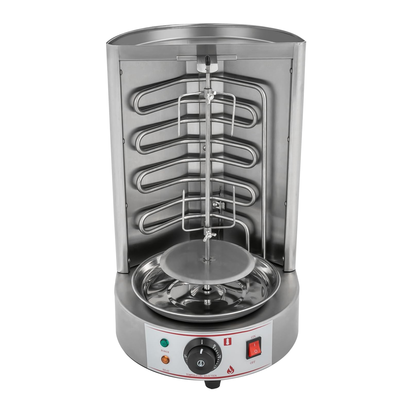 Griglia per döner per la casa, per il pollo, girarrosto e kebab verticale, in acciaio inox, con distribuzione del calore a 360°, capacità 8 kg, per barbecue verticale a gas/elettrico, per