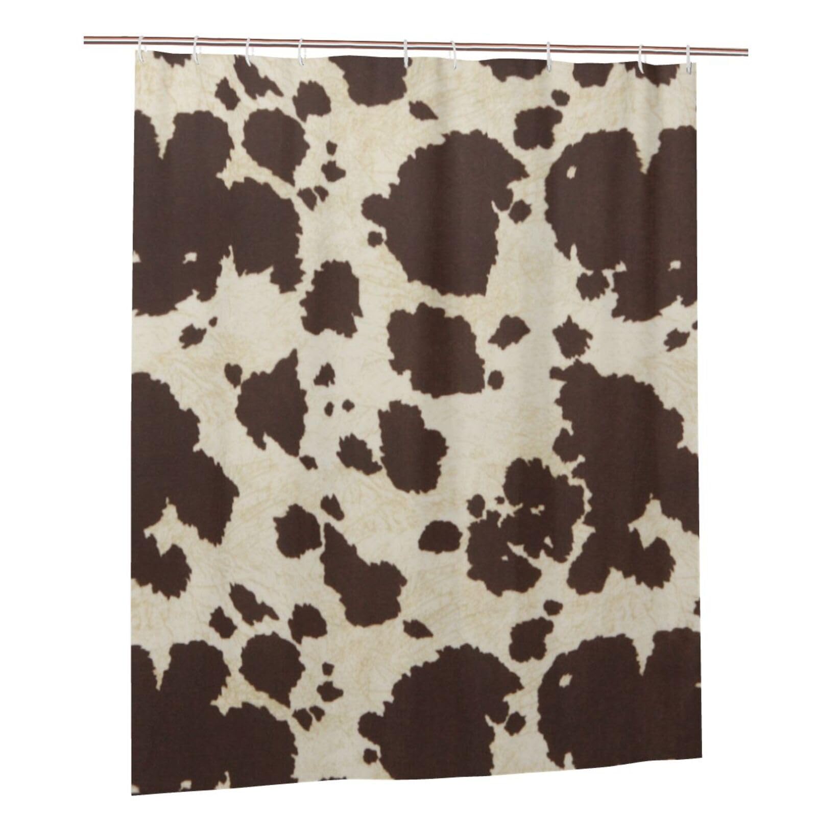 Rideau de douche imprimé vache marron 152x183 cm pour salle de bain moderne