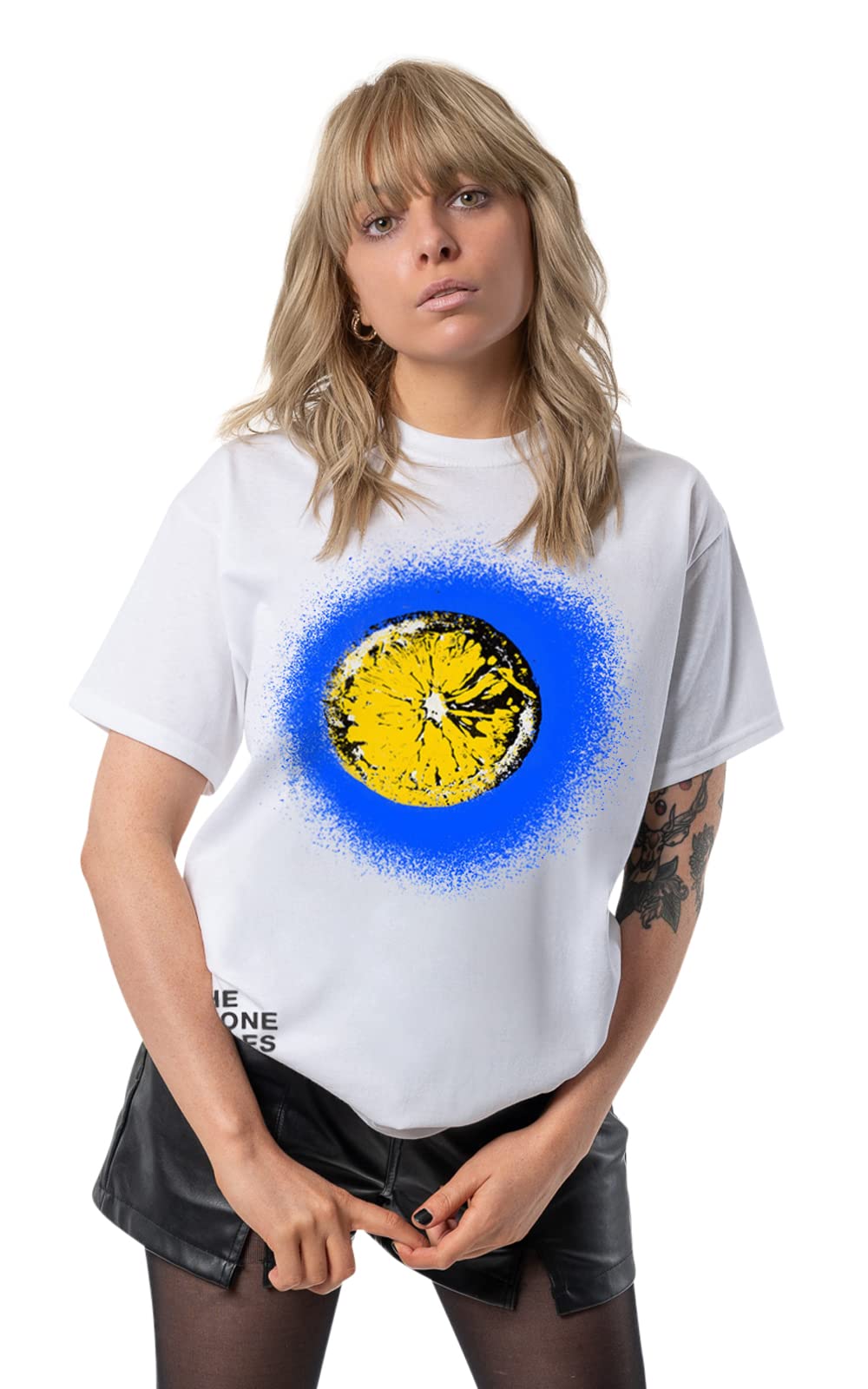 Rock Off Officially Licensed Products Men's White The Stone Roses Blue Lemon T Shirt M
