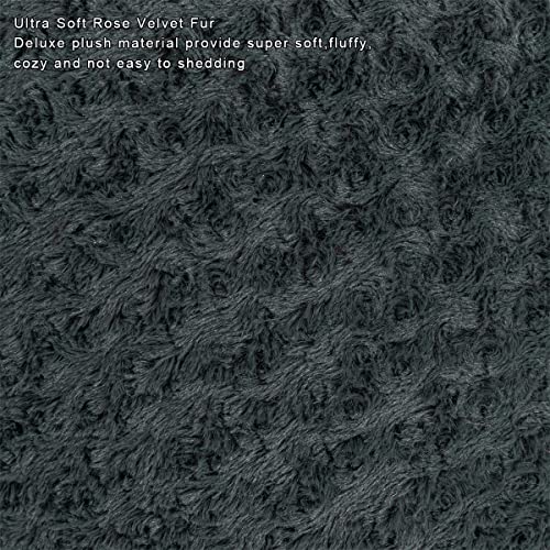 Pouf Ottoman Cover, Boho Flower Round Bean Bag Ottoman Seat,Foot Stool (No Filler), 20"X12"In Fuzzy Chair, Floor Chair,Foot Rest With Storage For Living Room, Bedroom, Kids Room Gray Cover Only #TOP6