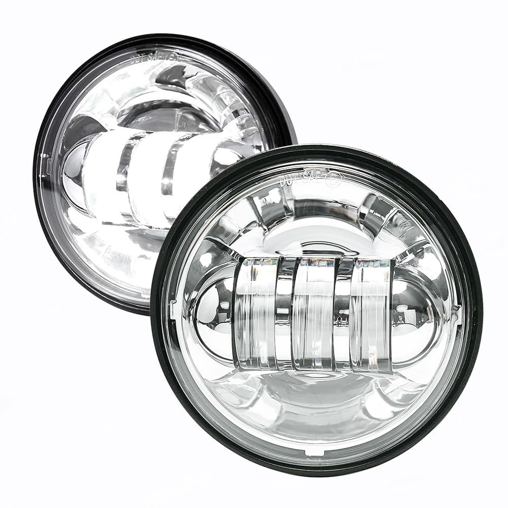 4.5 inch Motorcycle LED Fog Passing Lights Compatible with Harley Davidson Road King Fat Boy Ultra Classic Street Glide Heritage Softail Deluxe Switchback Electra Glide Ultra Limited CVO Tri Glide