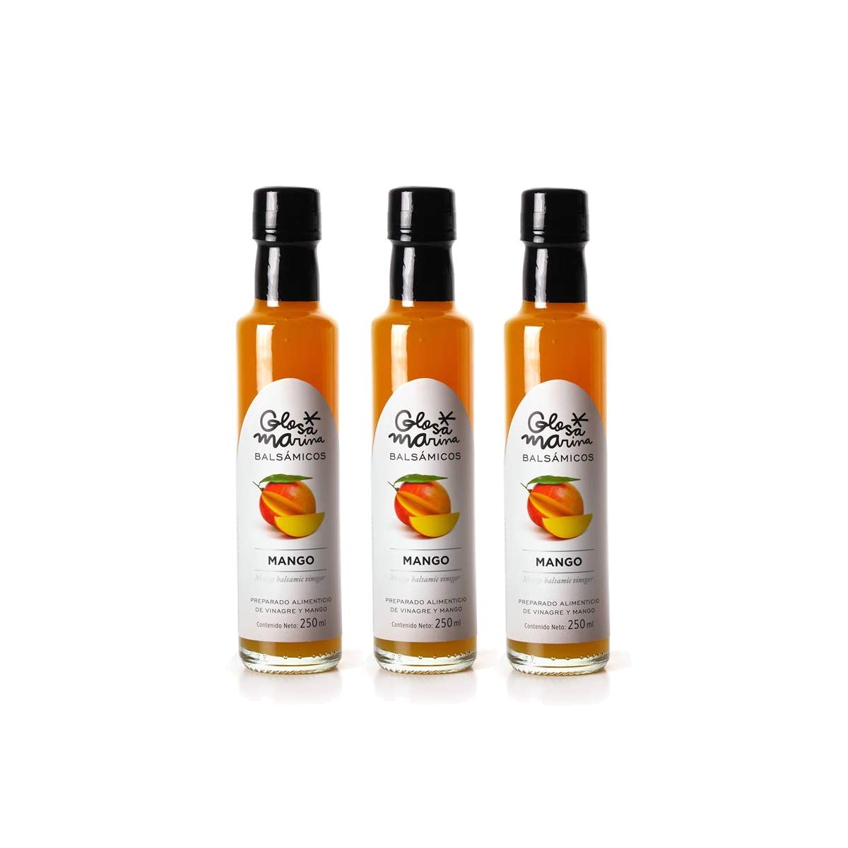 GLOSA MARINA 3er Paket *MANGO* Crema Balsámica de Mango - Balsamico Gourmet Essig Creme Mango (3 x 250ml)