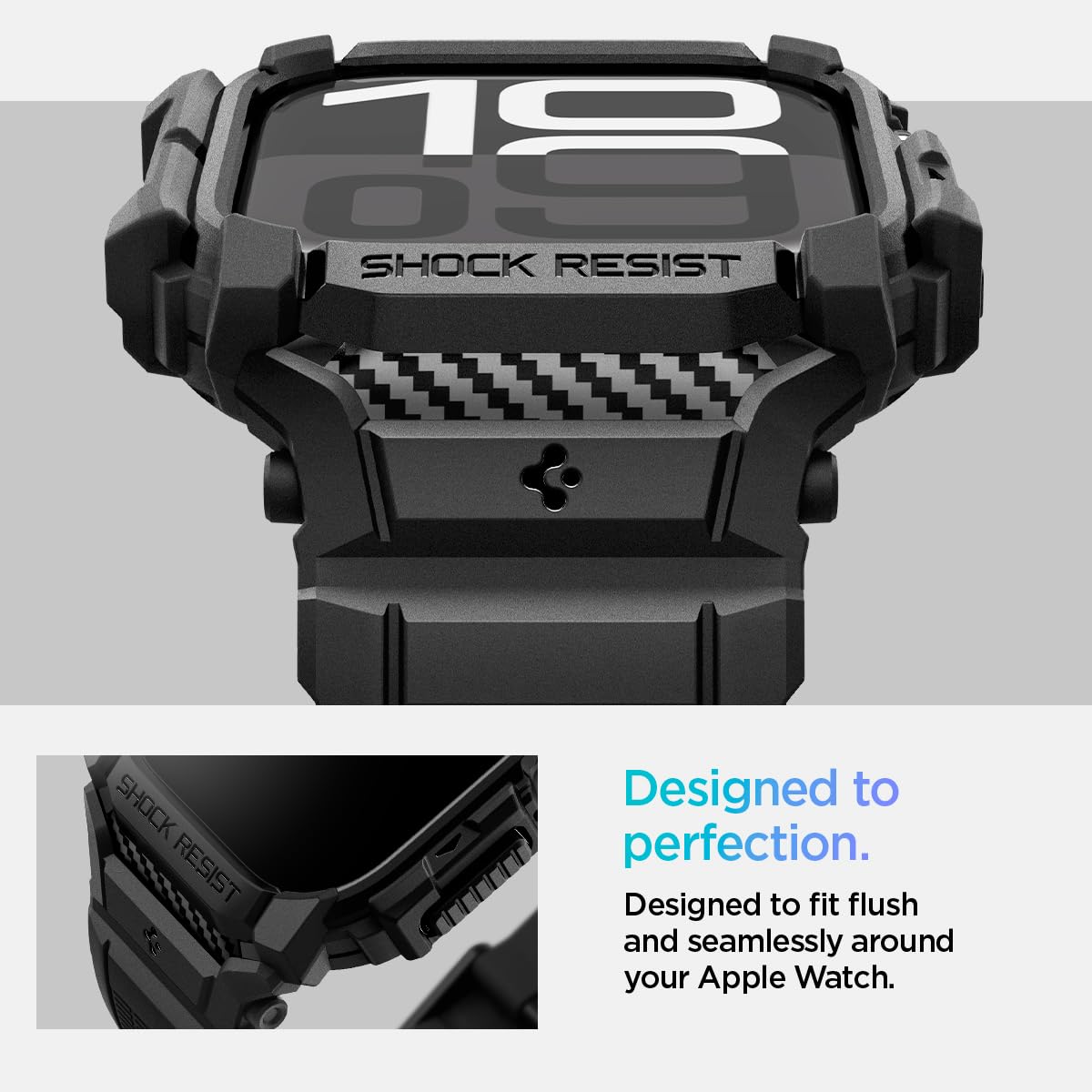 Spigen Rugged Armor Pro Hülle mit Armband Kompatibel mit Apple Watch 11/10 42mm (2025/2024)