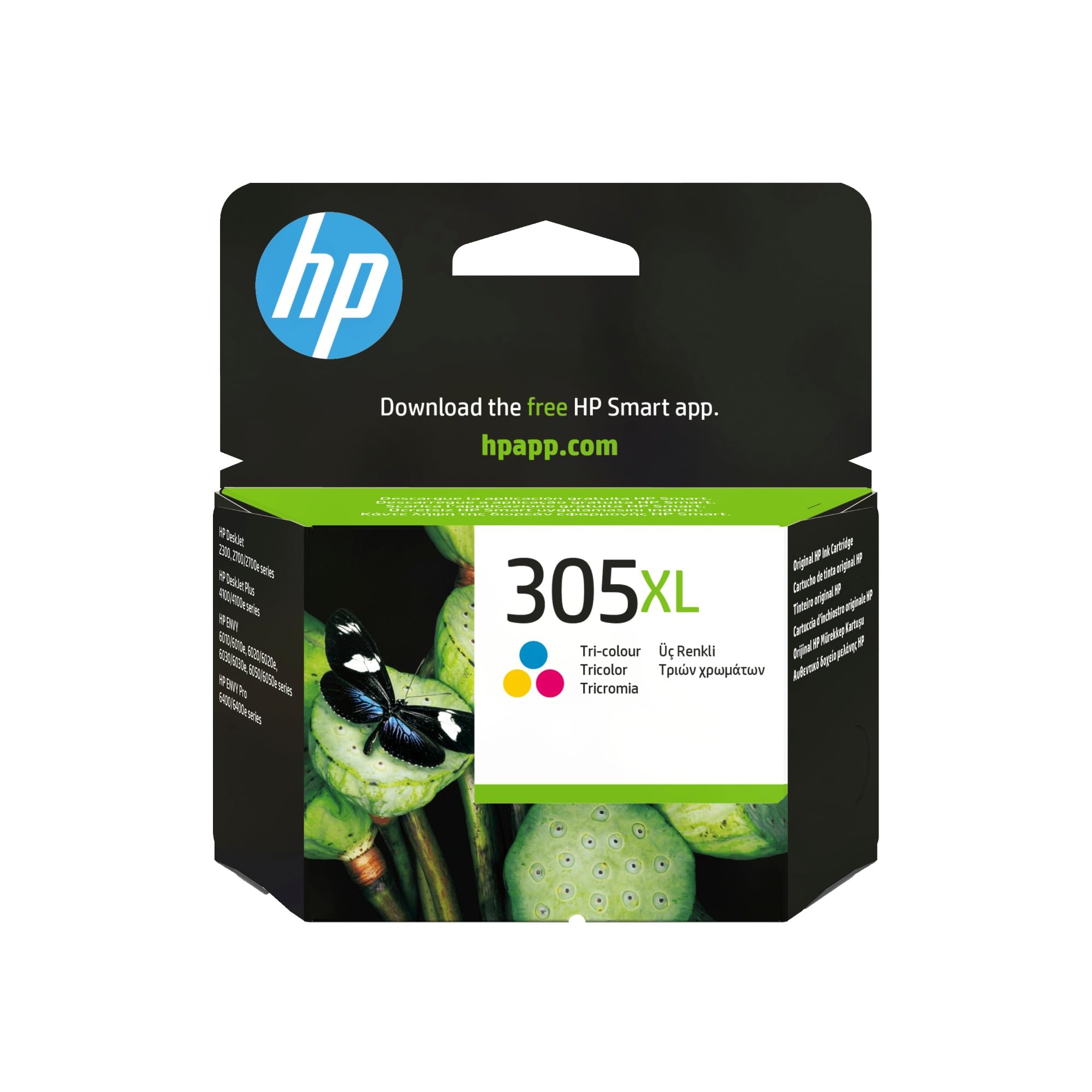 HP 305XL Tricolor, Cartucho de Tinta Original de Gran Capacidad, Compatible con Impresoras DeskJet 2300, 2700, 2800, 4100 y Envy 6010, 6020, 6030, 6400
