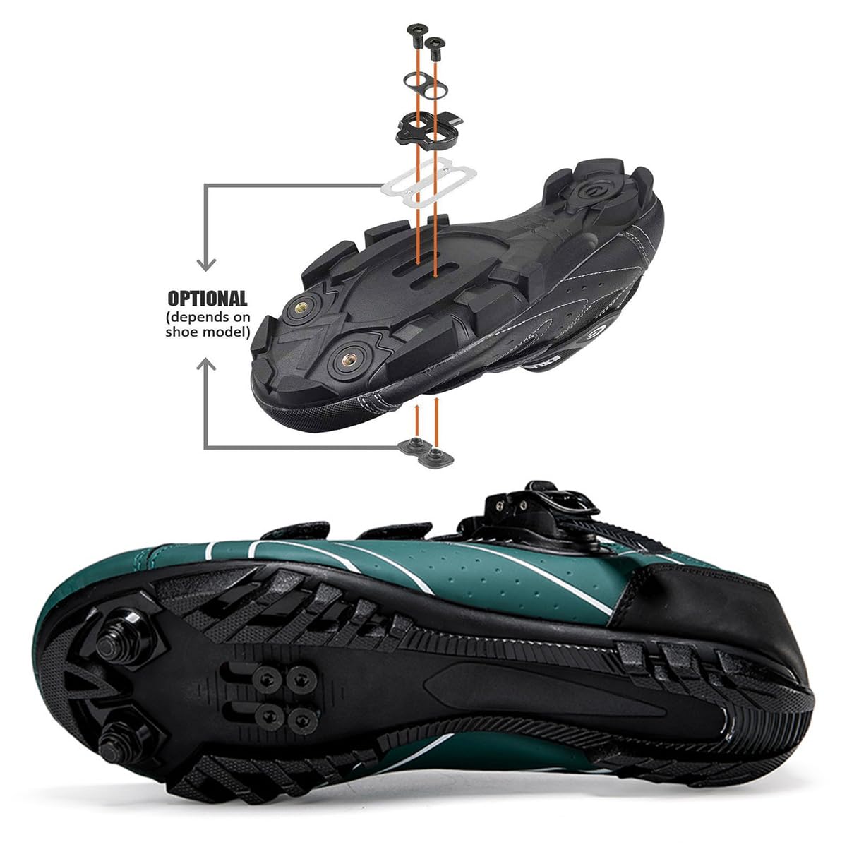 Hixingo Zapatilla de Ciclismo MTB Hombre Mujer Zapatos Bicicleta Montaña Exterior, Respirables Zapatillas de Ciclismo Adulto Unisex Compatibles SPD Lock System, 36-47EU