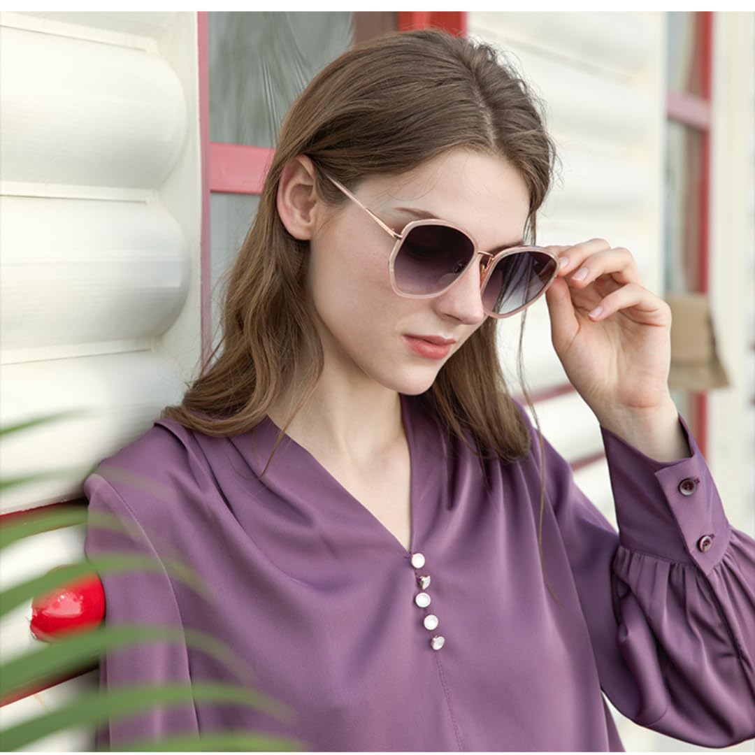 Gafas de sol extragrandes de acetato con protección UV400 para mujer
